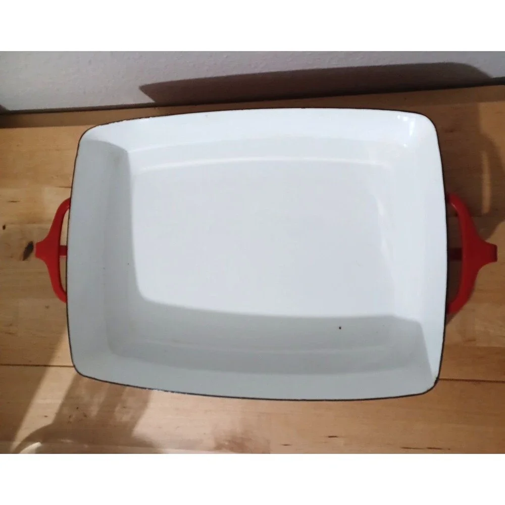 VTG DANSK Kobenstyle Red & White Enamel 13” x 10